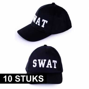 10x politie swat baseball caps foute kleding voor volwassenen