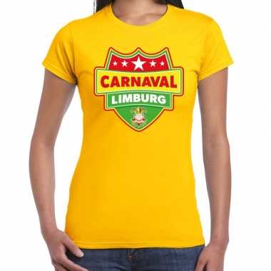 Foute carnaval t shirt limburg geel voor dames kleding