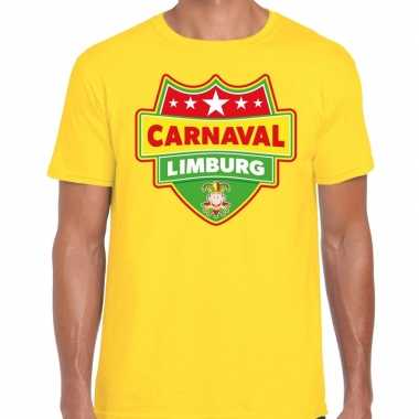Foute carnaval t shirt limburg geel voor heren kleding