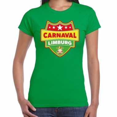 Foute carnaval t shirt limburg groen voor dames kleding