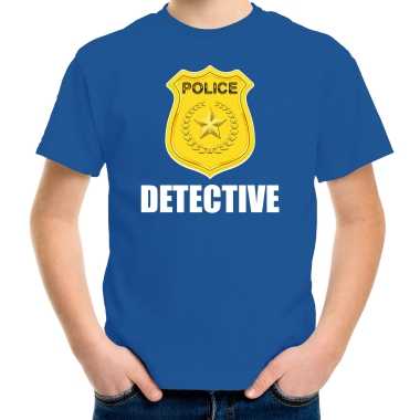 Foute detective police / politie embleem t shirt blauw voor kinderen kleding
