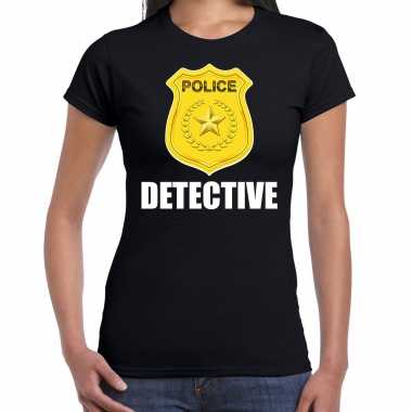 Foute detective police / politie embleem t shirt zwart voor dames kleding