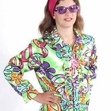 Foute flower power blouse kids peace kleding