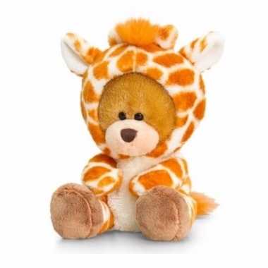 Foute keel toys pluche beer knuffel in giraffe onesie 14 cm kleding