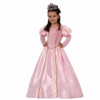 Foute lange roze prinsessenjurk voor meisjes kleding