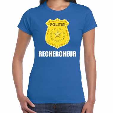 Foute rechercheur politie embleem carnaval t shirt blauw voor dames kleding