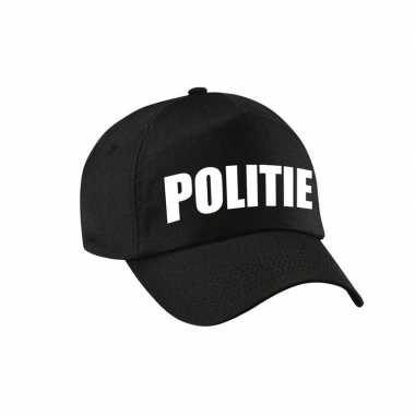 Foute zwarte politie agent pet / cap voor kinderen kleding