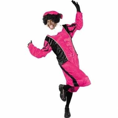 Roetveeg pieten foute kleding roze/zwart voor volwassenen