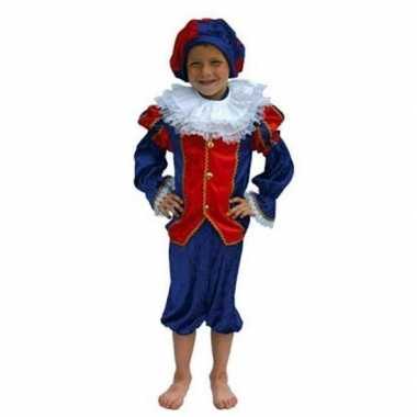 Zwarte piet foute kleding kind rood/blauw