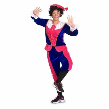 Zwarte piet foute kleding voor dames roze / blauw
