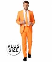 Foute big size business pak oranje kleding