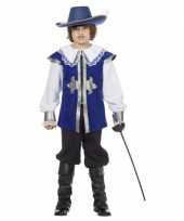 Foute blauw musketier pak voor kinderen kleding