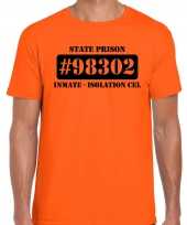 Foute boeven gevangenen isolation cel shirt oranje heren kleding