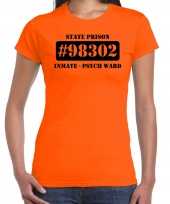 Foute boeven gevangenen psych ward shirt oranje dames kleding