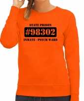 Foute boeven gevangenen psych ward sweater oranje dames kleding