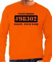 Foute boeven gevangenen psych ward sweater oranje heren kleding