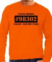 Foute boeven gevangenen vrijgezellen sweater oranje bad boy ward voor heren kleding