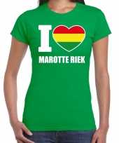 Foute carnaval i love marotte riek t-shirt groen voor dames kleding