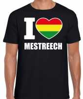 Foute carnaval i love mestreech t-shirt zwart voor heren kleding