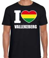Foute carnaval i love vallekeberg t-shirt zwart voor heren kleding