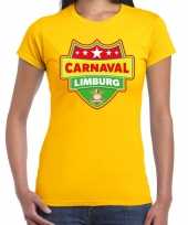 Foute carnaval t-shirt limburg geel voor dames kleding