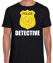 Foute detective police politie embleem t-shirt zwart voor heren kleding