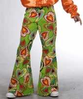 Foute groene kinderbroek hippie hartjes kleding