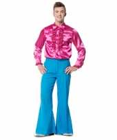 Foute hippie broek blauw met wijde pijpen voor heren kleding