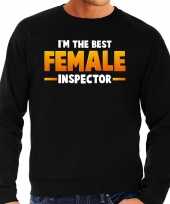Foute im the best female inspector sweater zwart voor heren kleding