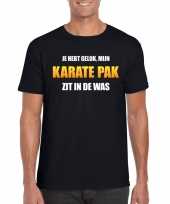 Foute karatepak zit in de was heren carnaval t-shirt zwart kleding