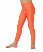 Foute neon oranje kinder leggings kleding