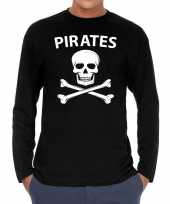 Foute pirates long sleeve t-shirt zwart voor heren kleding