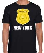 Foute police politie embleem new york t-shirt zwart voor heren kleding