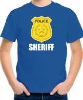 Foute sheriff police politie embleem t-shirt blauw voor kinderen kleding
