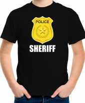 Foute sheriff police politie embleem t-shirt zwart voor kinderen kleding