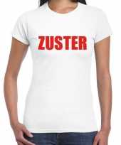 Foute zuster t-shirt wit voor dames kleding