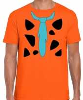 Fred holbewoner foute kleding t-shirt oranje voor heren