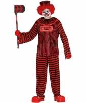 Horror clown gevangene foute kleding rood zwart voor heren