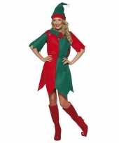 Kerst elf foute kleding rood groen voor dames