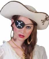 Piratenfoute kleding accessoires witte piratenhoed met schedel