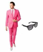Roze heren foute kleding maat 48 m met gratis zonnebril