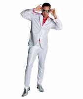 Seventies glitter foute kleding in het wit