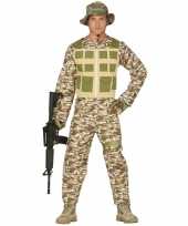 Soldaat pak foute kleding camouflage woestijn voor heren