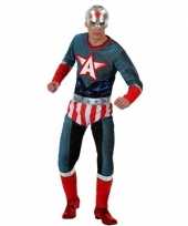 Superheld amerikaanse kapitein pak foute kleding voor heren